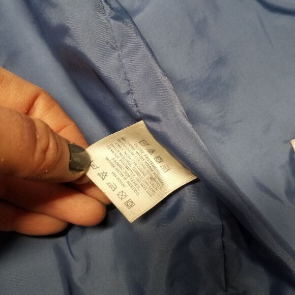 Lands End Zip Windbreaker, Hooded, Pockets, Women's Size M 10-12, Blue Gorp - Picture 9 of 16